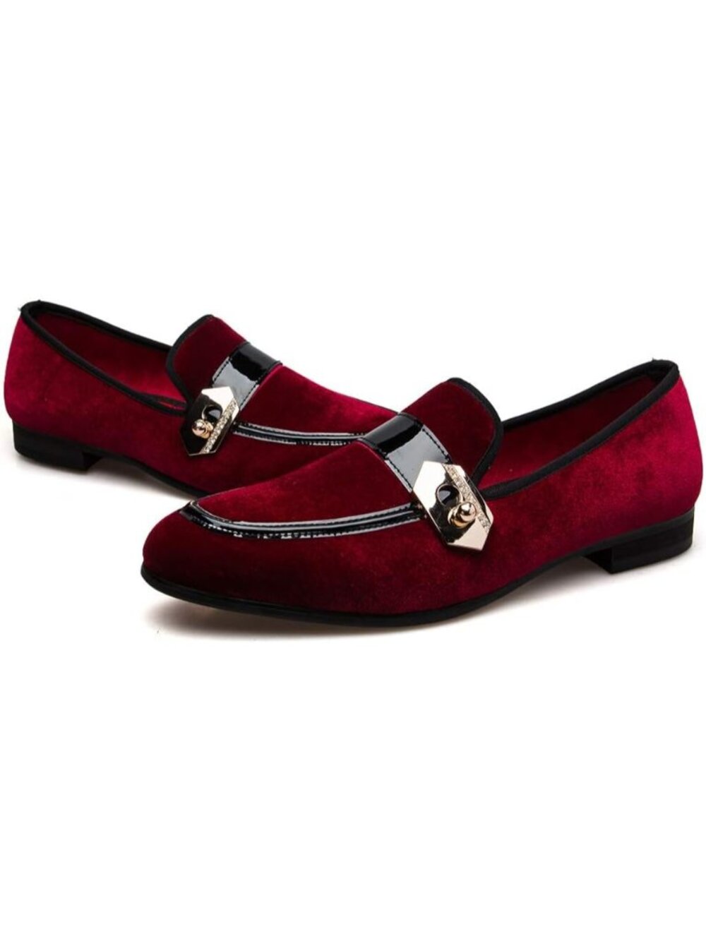 Men's Red Button Moc Toe Bit Loafers Slip On Dress Shoes Classic Party Fashion